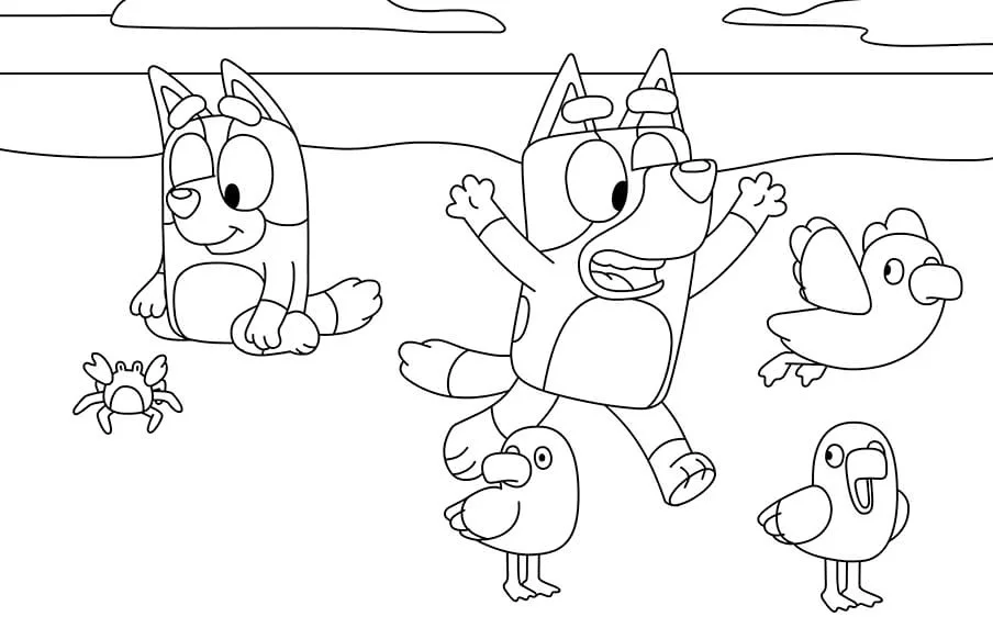 Desenho de Bluey para imprimir