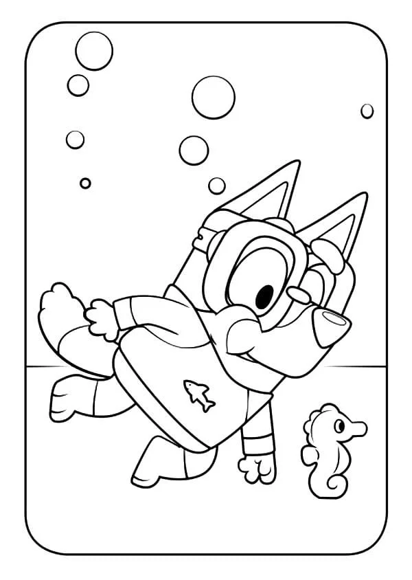 Desenho de Bluey para imprimir