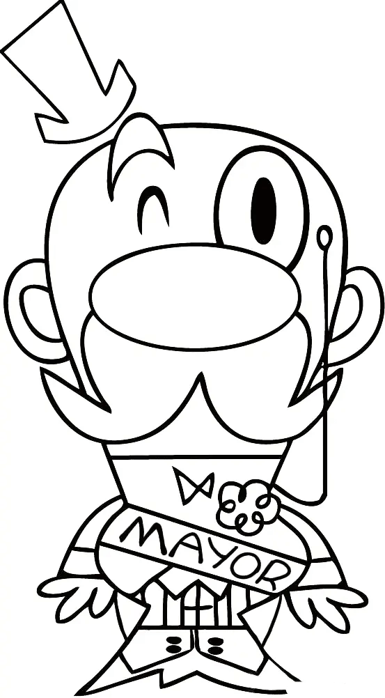 Desenho de O Prefeito de Townsville (As Meninas Superpoderosas) para imprimir