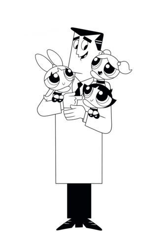 Desenho de Professor Utônio (As Meninas Superpoderosas) para imprimir