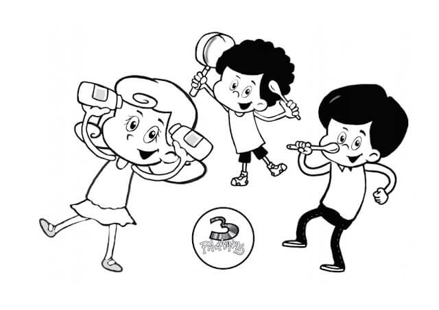Desenho de 3 Palavrinhas para imprimir