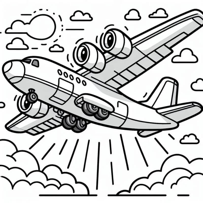 Desenho de Avião para imprimir