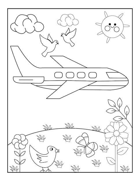 Desenho de Avião para imprimir