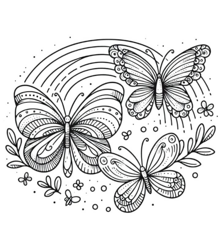 Desenho de Borboletas para imprimir
