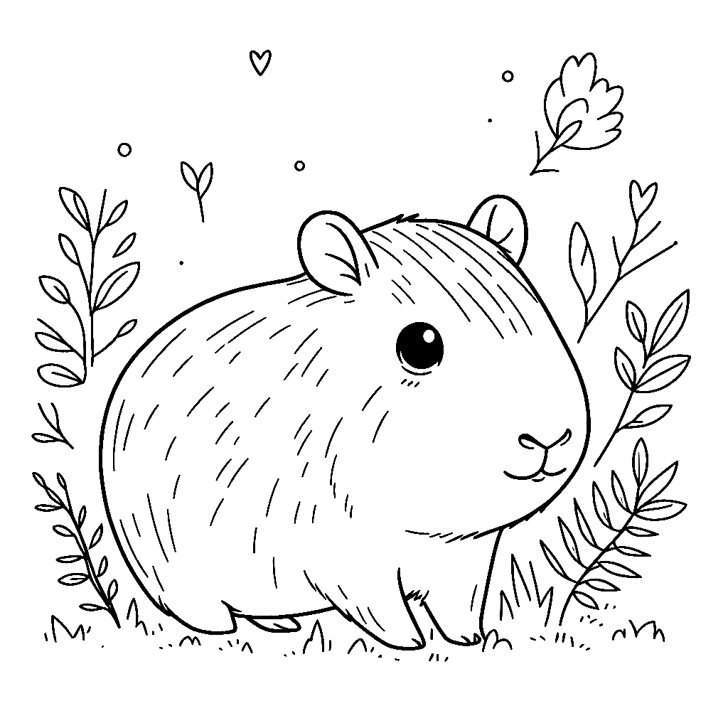 Desenho de Capivara para imprimir