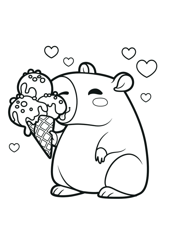 Desenho de Capivara para imprimir
