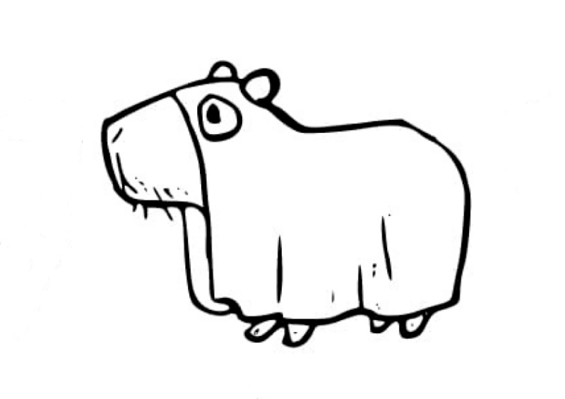Desenho de Capivara para imprimir