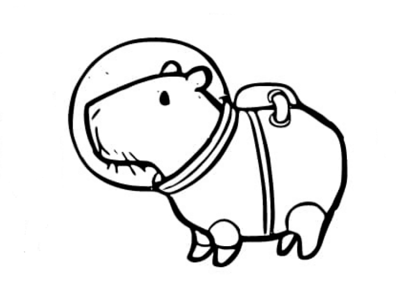 Desenho de Capivara para imprimir