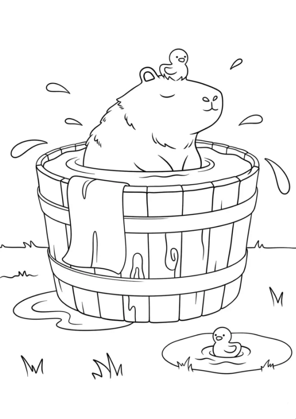 Desenho de Capivara para imprimir