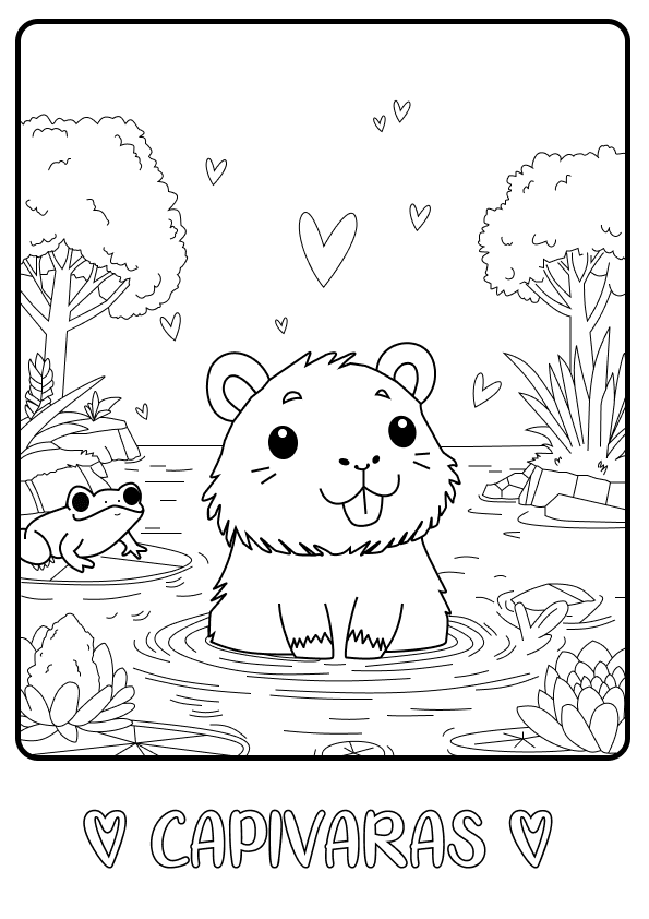 Desenho de Capivara para imprimir