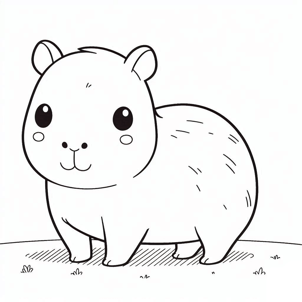 Desenho de Capivara para imprimir