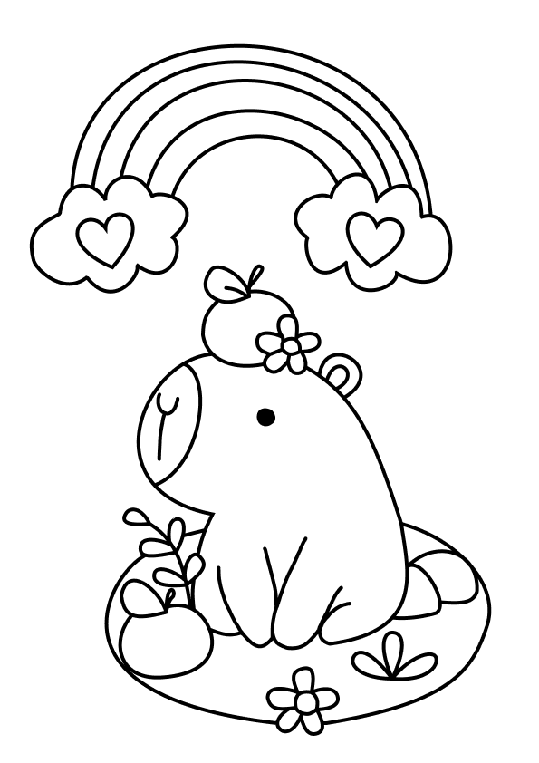 Desenho de Capivara para imprimir