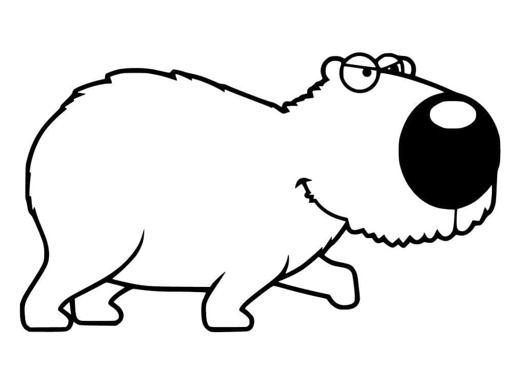 Desenho de Capivara para imprimir