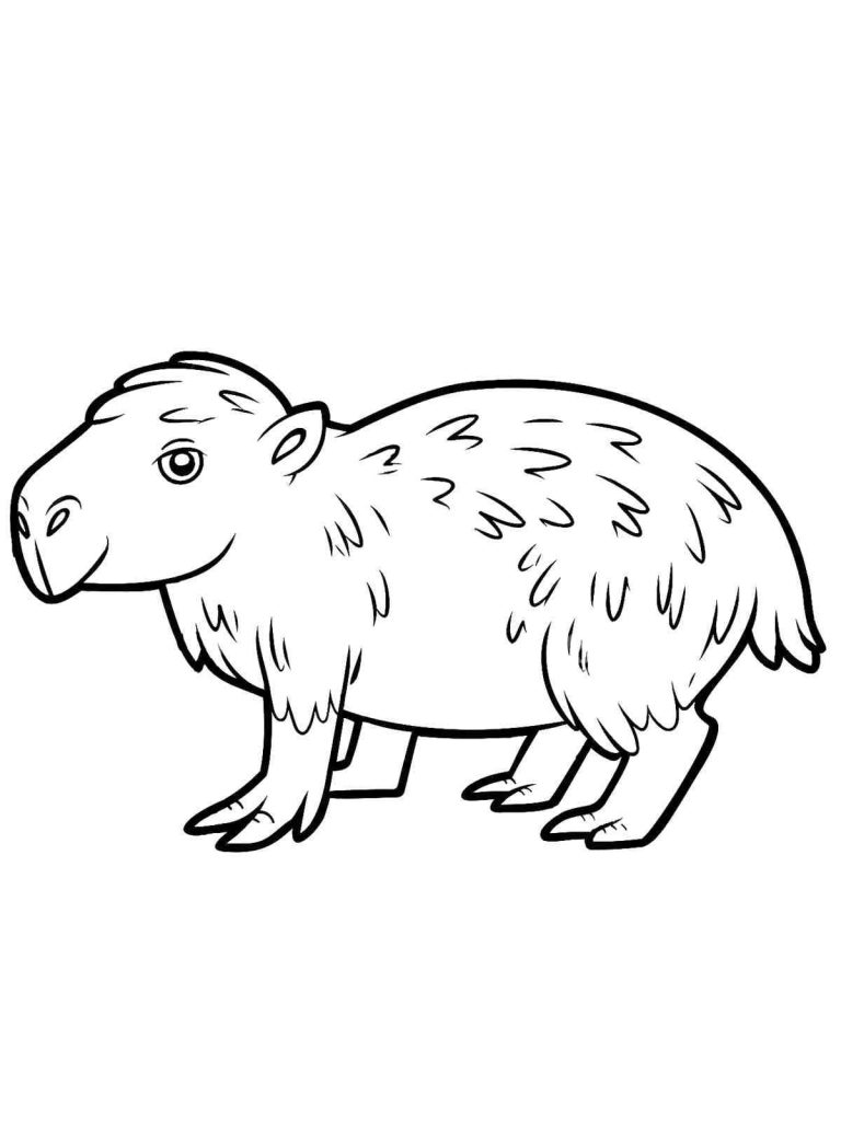 Desenho de Capivara para imprimir