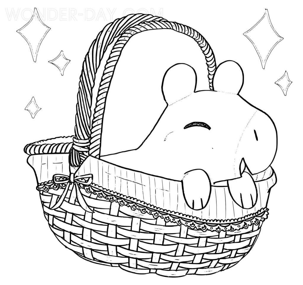 Desenho de Capivara para imprimir