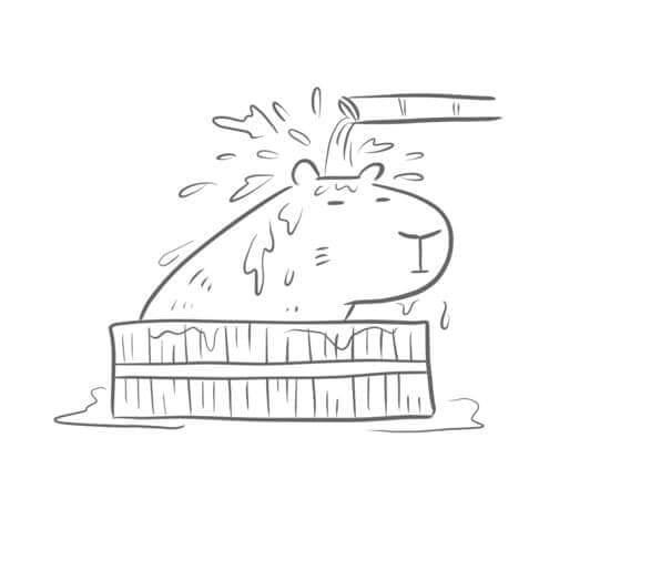 Desenho de Capivara para imprimir