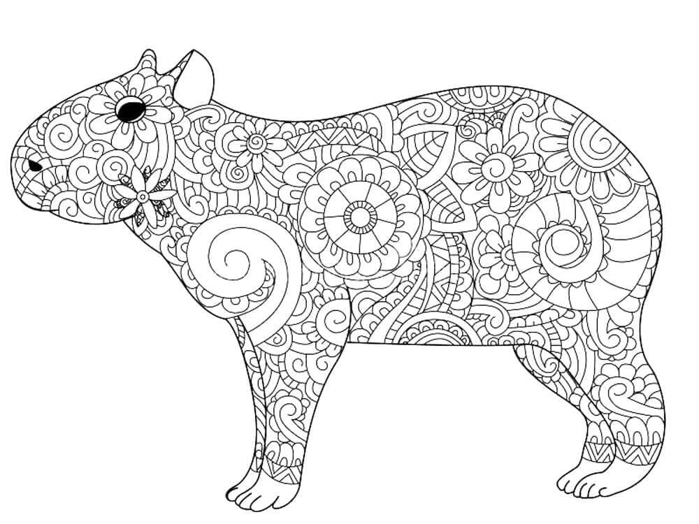 Desenho de Capivara para imprimir