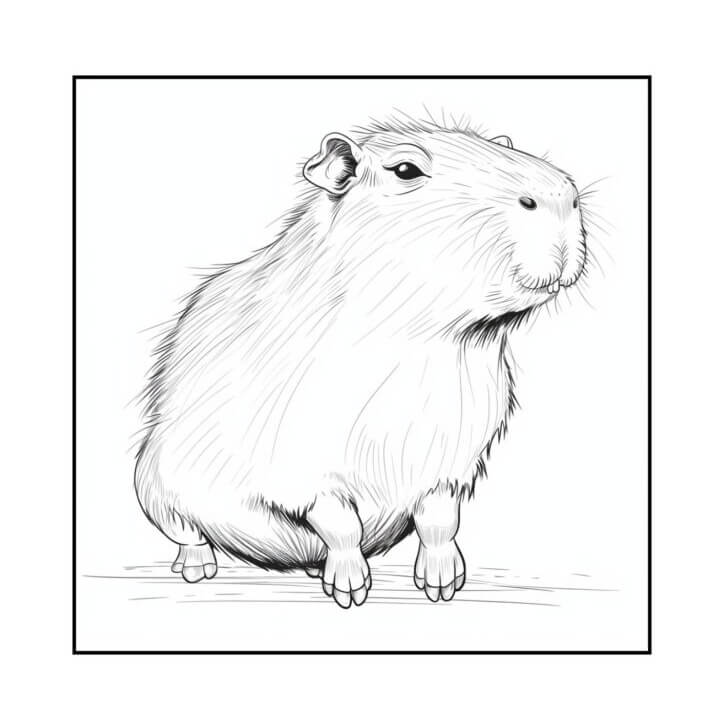 Desenho de Capivara para imprimir