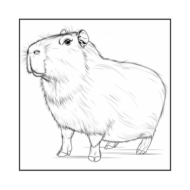 Desenho de Capivara para imprimir