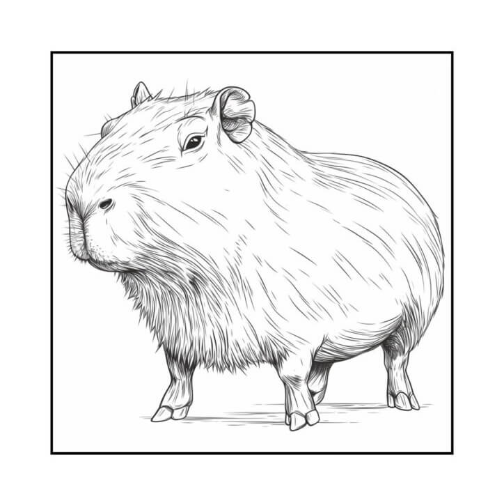 Desenho de Capivara para imprimir
