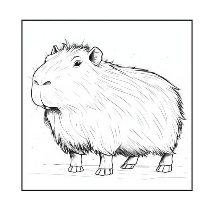 Desenho de Capivara para imprimir