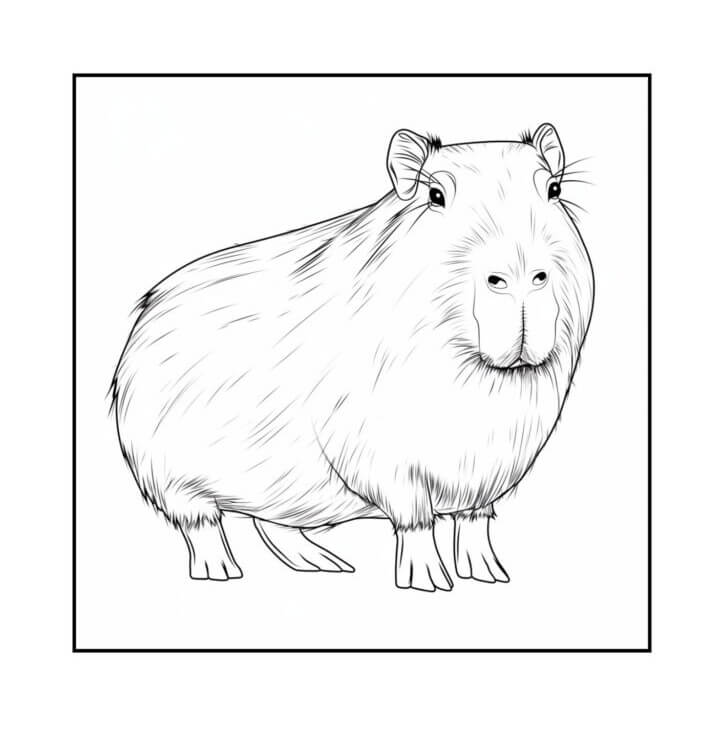 Desenho de Capivara para imprimir