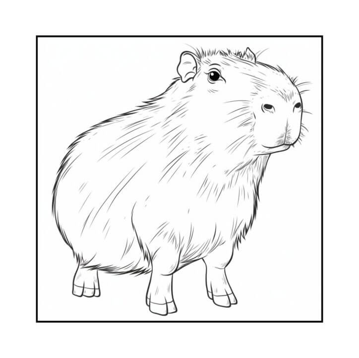 Desenho de Capivara para imprimir