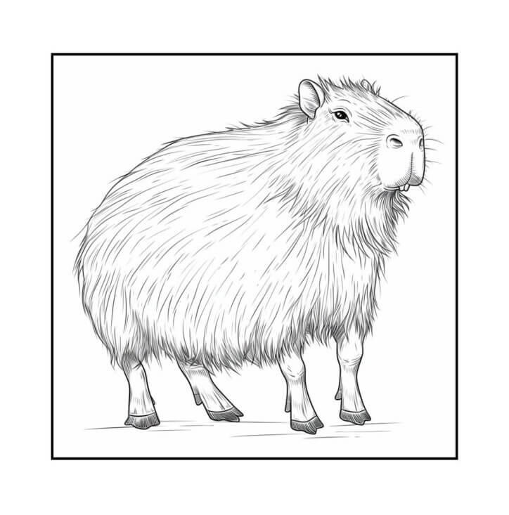 Desenho de Capivara para imprimir