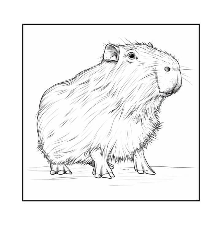 Desenho de Capivara para imprimir