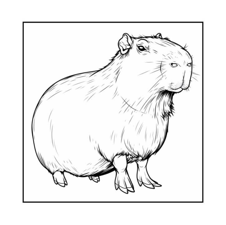 Desenho de Capivara para imprimir