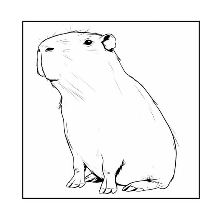 Desenho de Capivara para imprimir