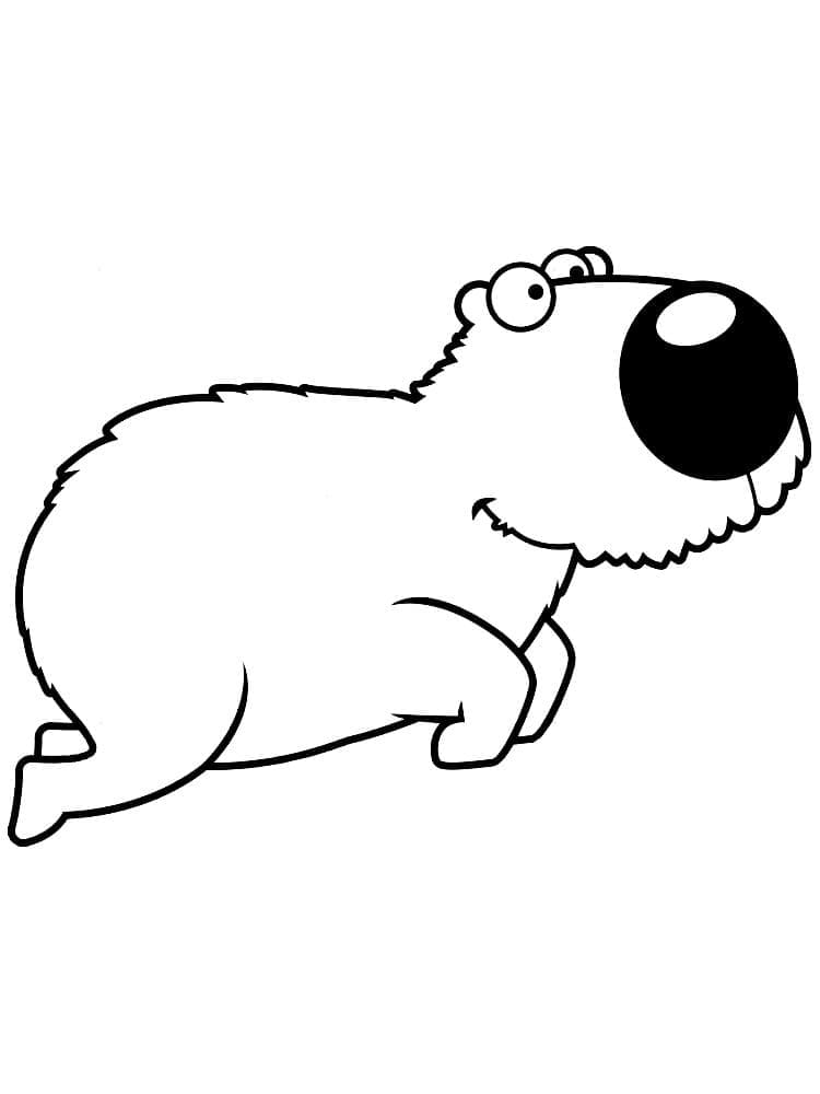 Desenho de Capivara para imprimir