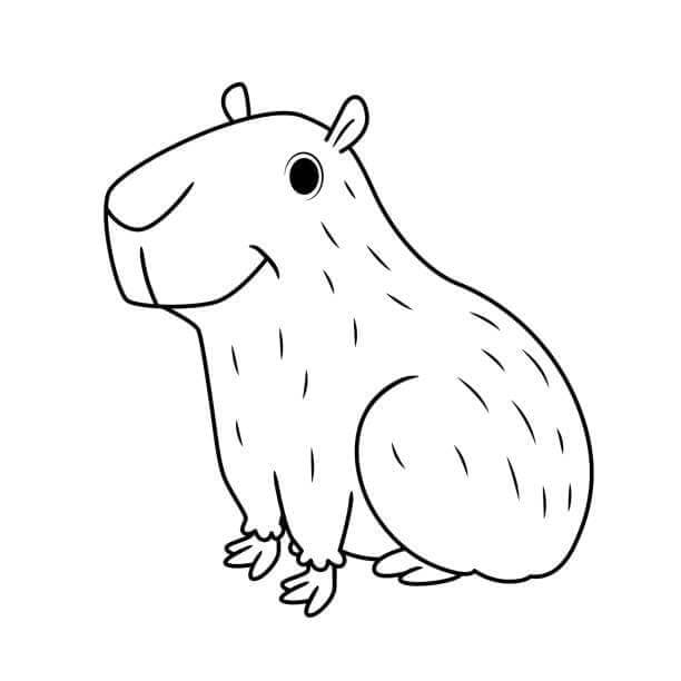 Desenho de Capivara para imprimir
