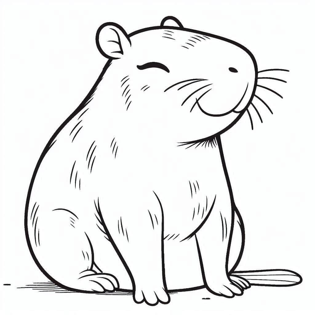 Desenho de Capivara para imprimir