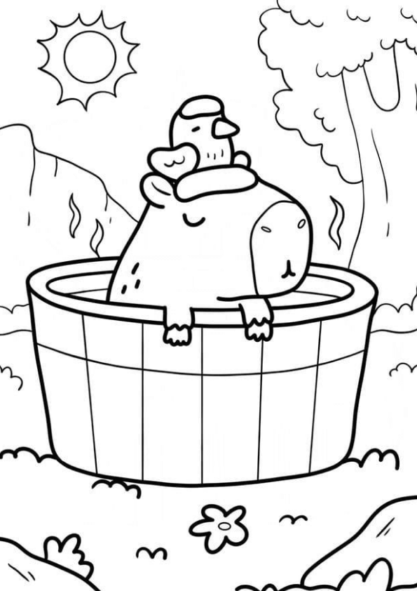 Desenho de Capivara para imprimir