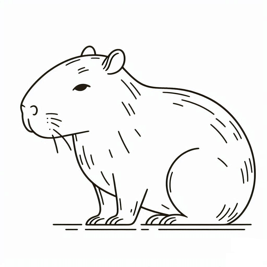 Desenho de Capivara para imprimir