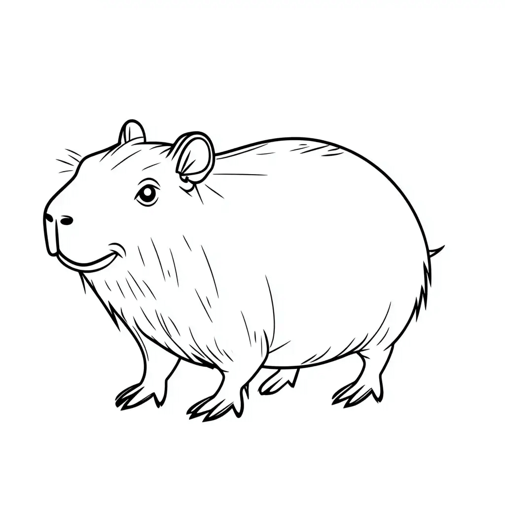 Desenho de Capivara para imprimir