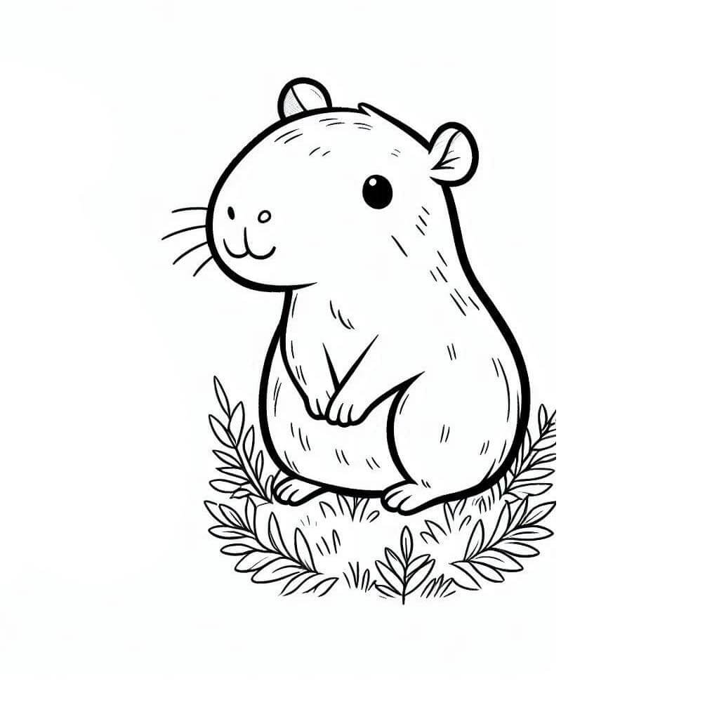Desenho de Capivara para imprimir