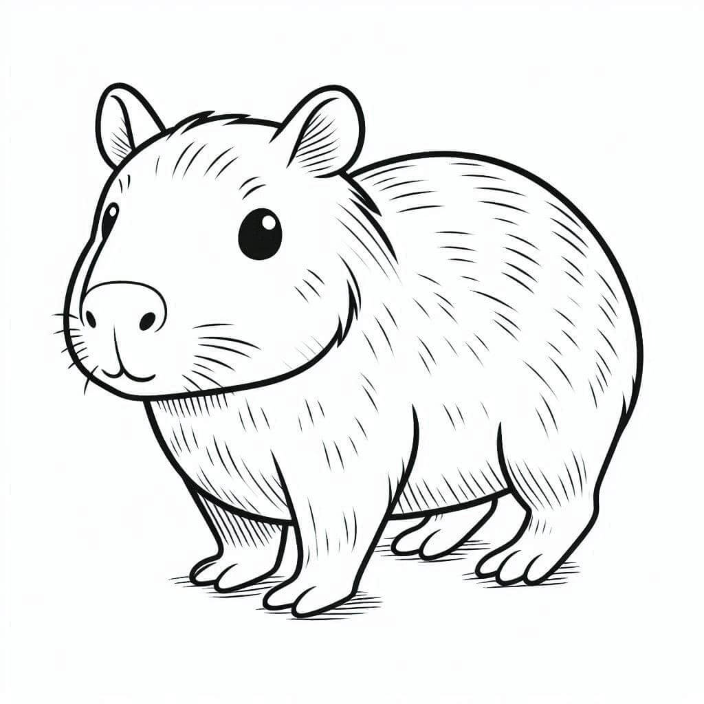 Desenho de Capivara para imprimir