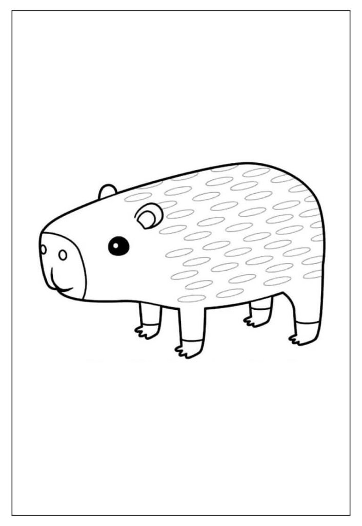 Desenho de Capivara para imprimir