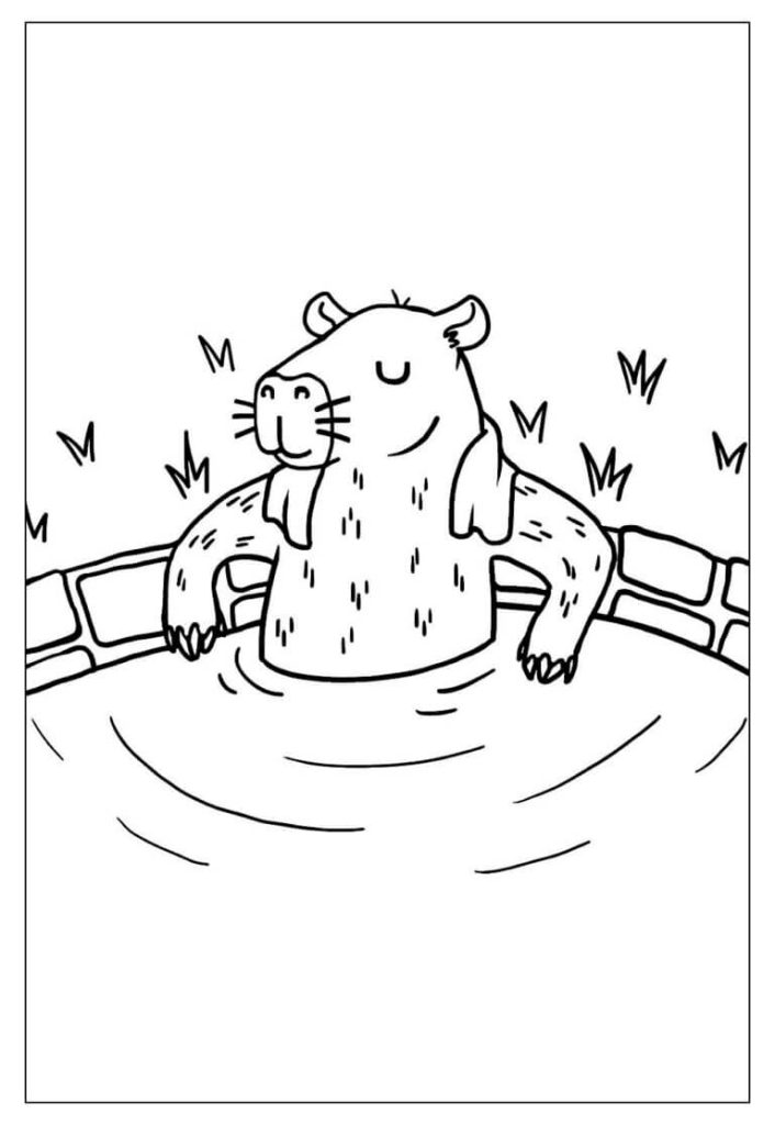 Desenho de Capivara para imprimir