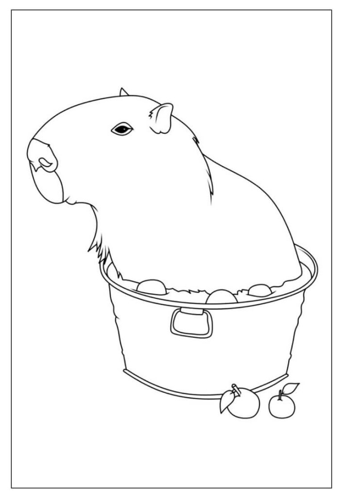 Desenho de Capivara para imprimir