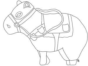 Desenho de Capivara para imprimir