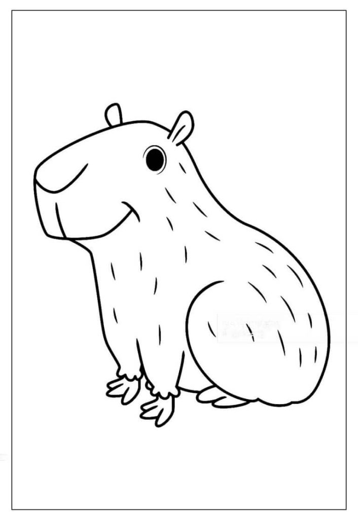 Desenho de Capivara para imprimir