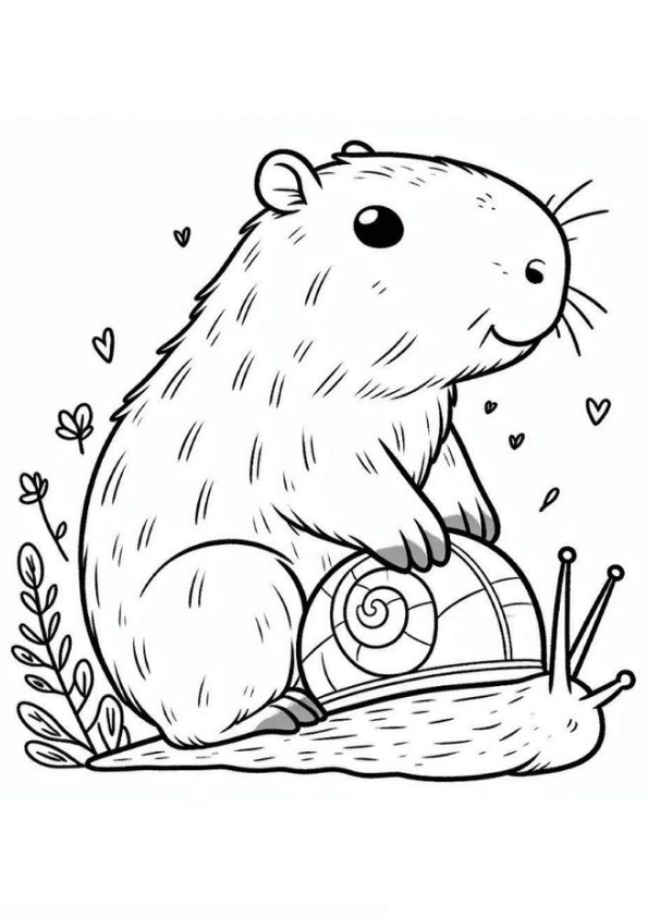 Desenho de Capivara para imprimir