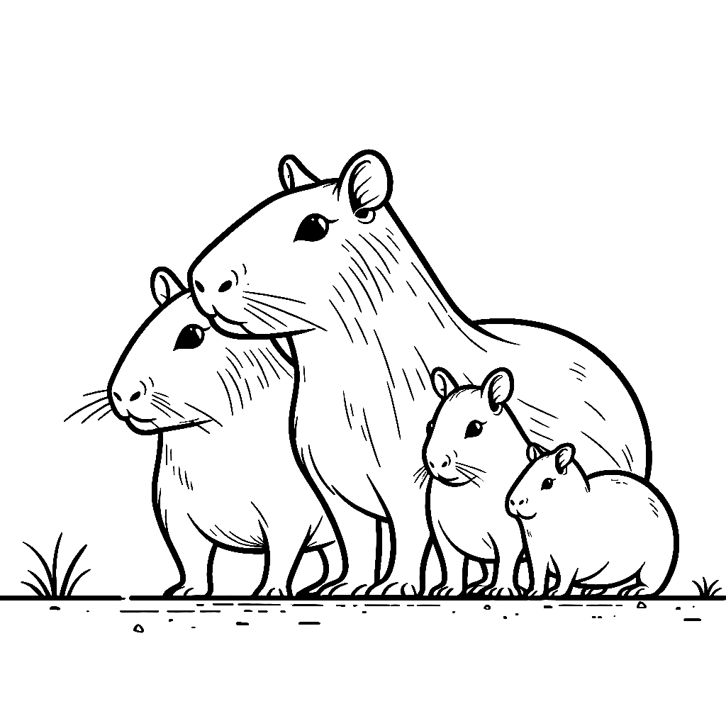 Desenho de Capivara para imprimir