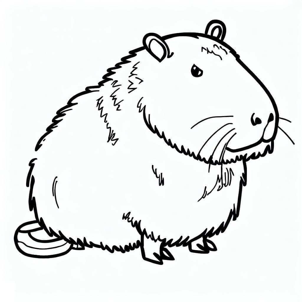 Desenho de Capivara para imprimir