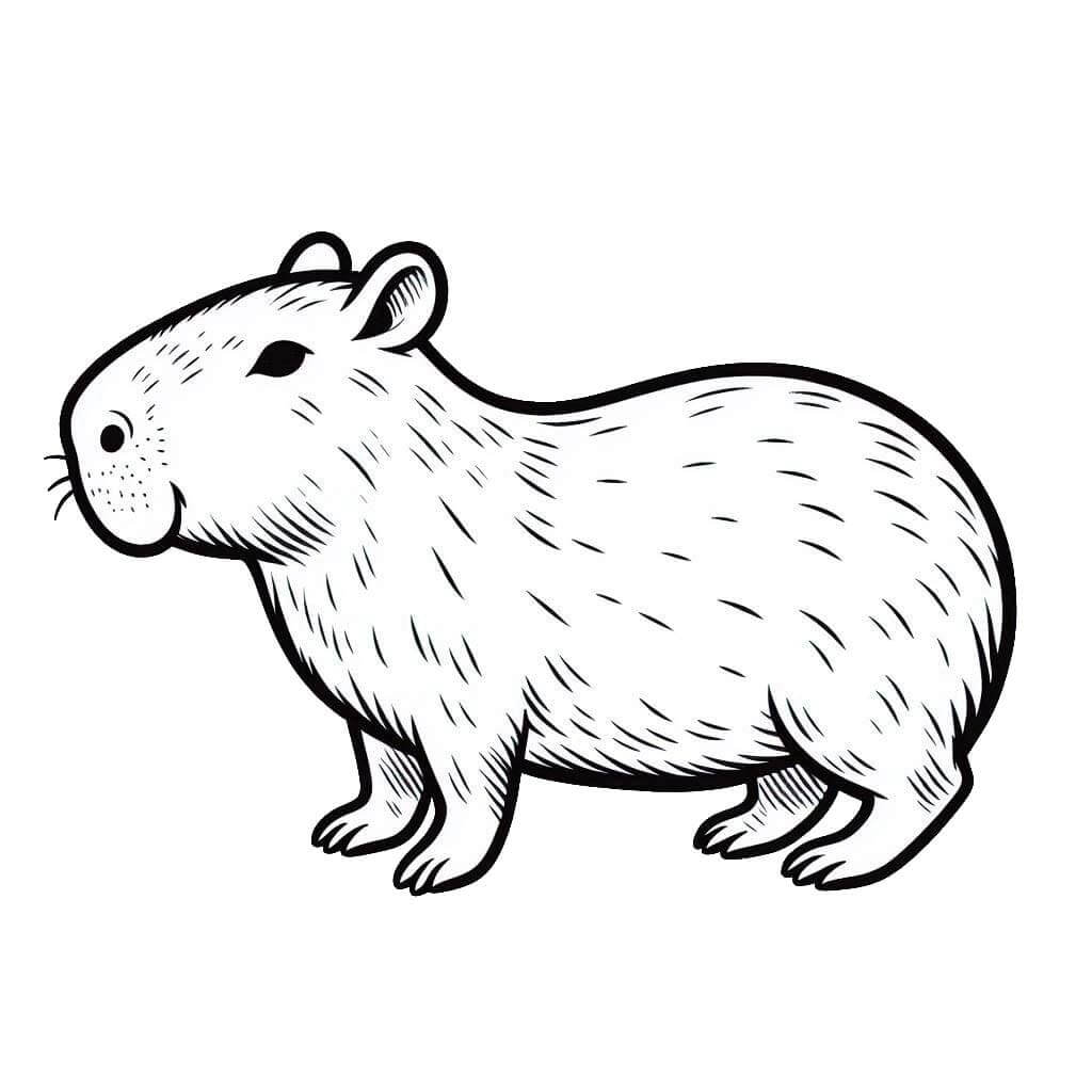 Desenho de Capivara para imprimir
