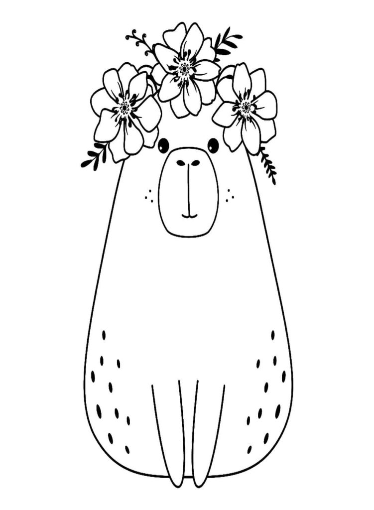 Desenho de Capivara para imprimir