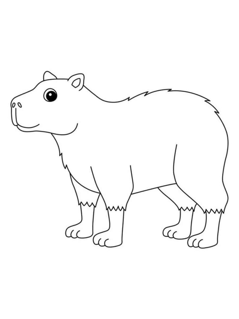 Desenho de Capivara para imprimir
